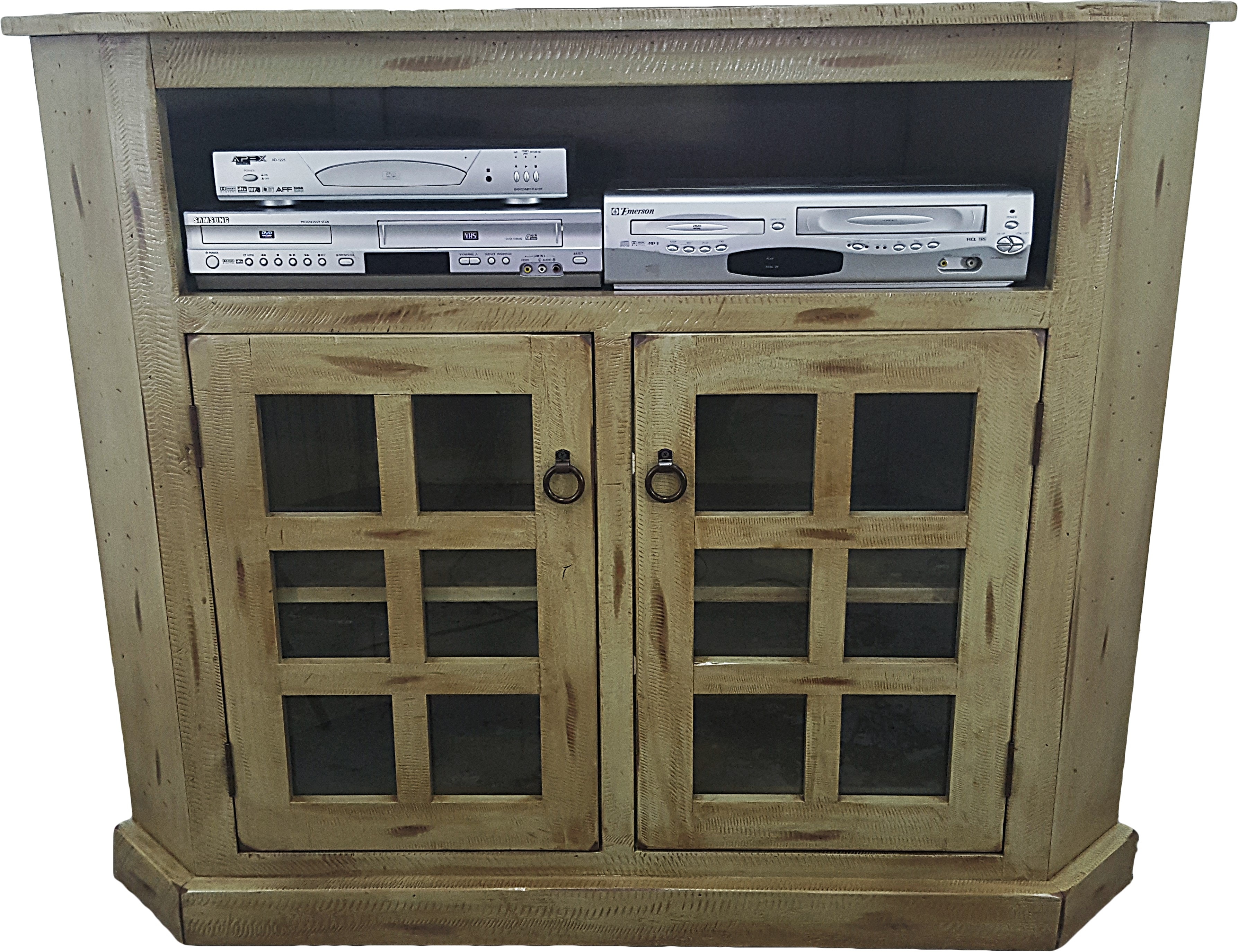 30737 Rustic Tall Curve Corner Tv Stand