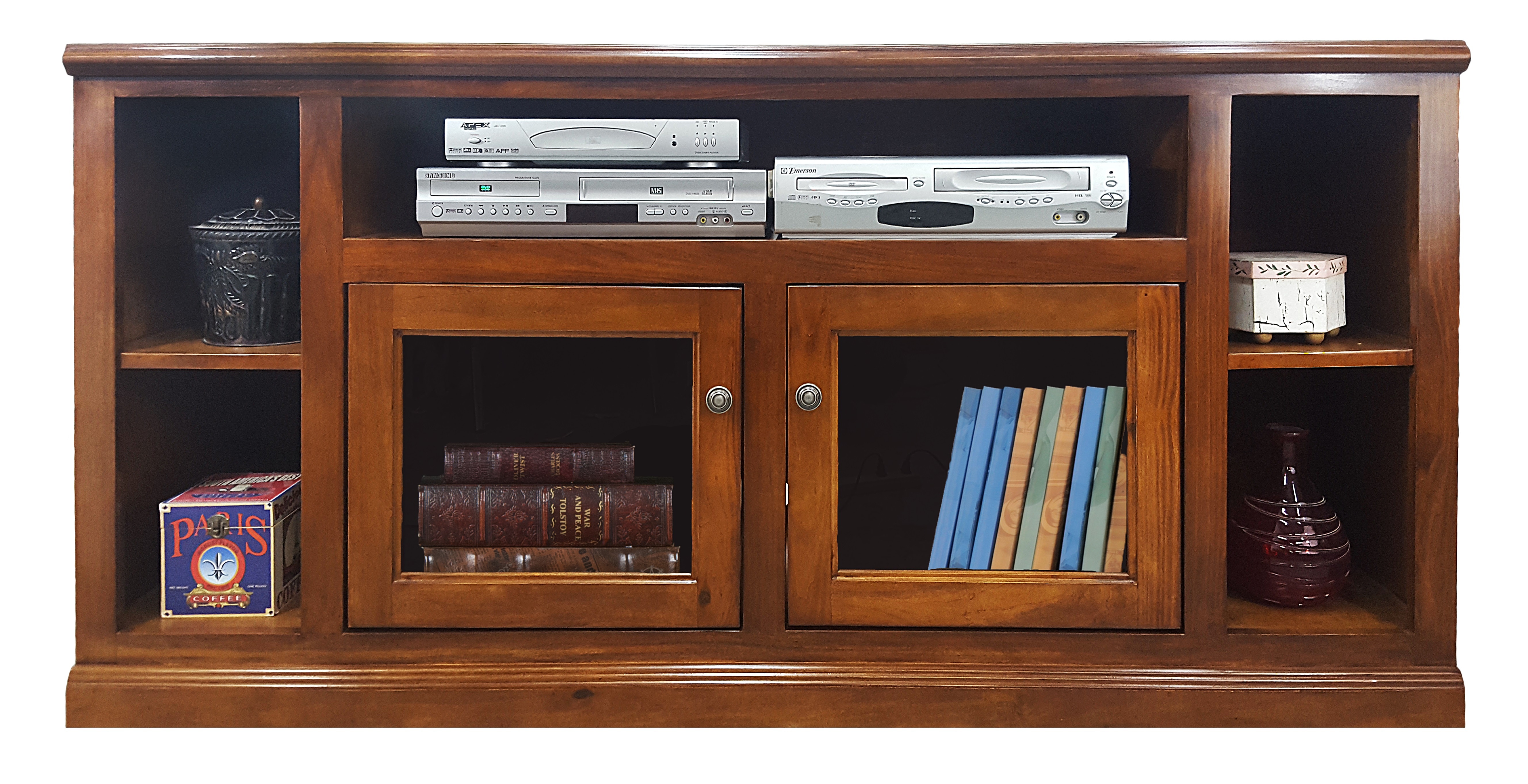 75865 Poplar 66 Tv Stand With Bookcase Sides