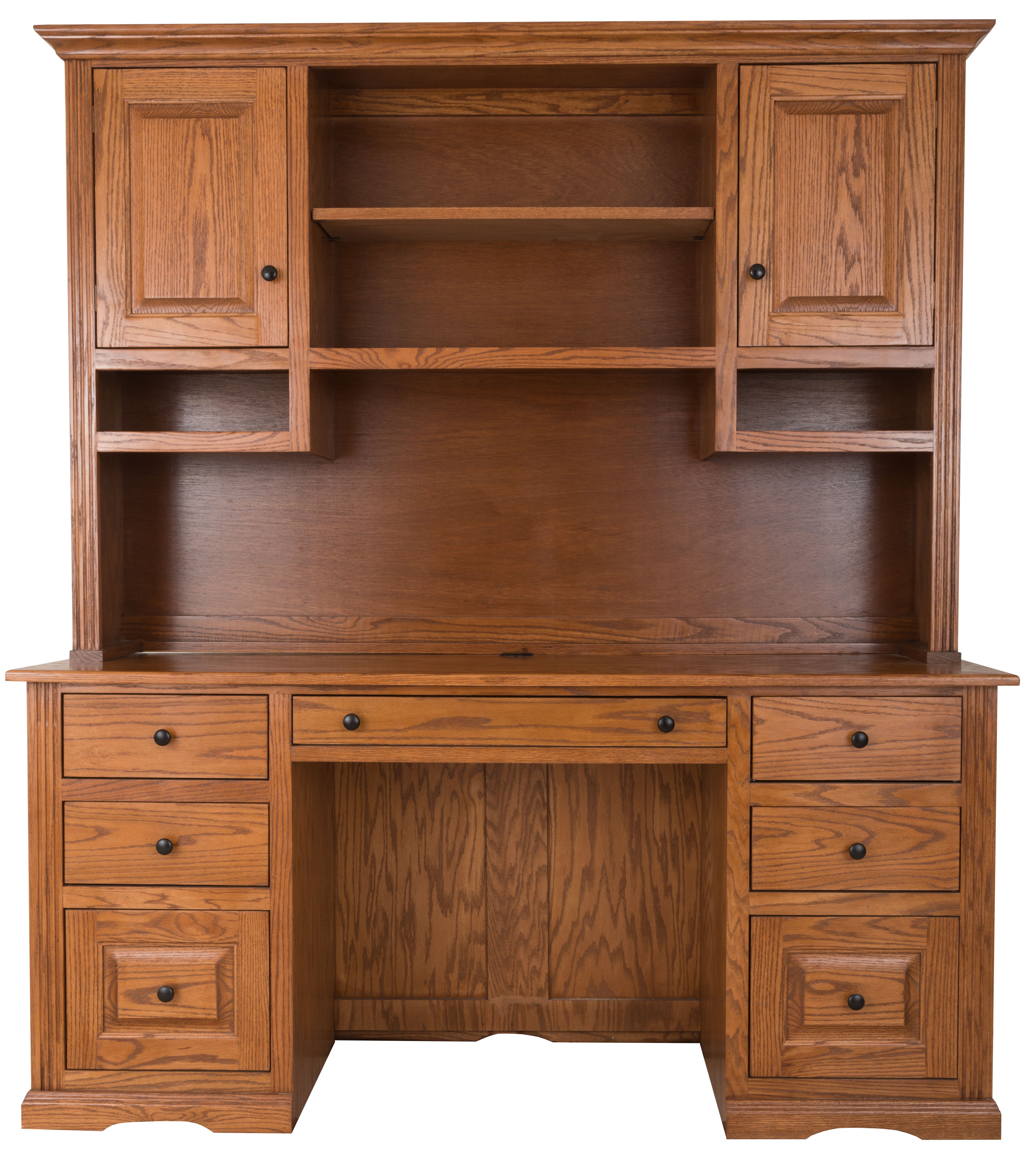 93207ngmd 93457wpmd Oak Ridge Double Pedestal Desk And Hutch