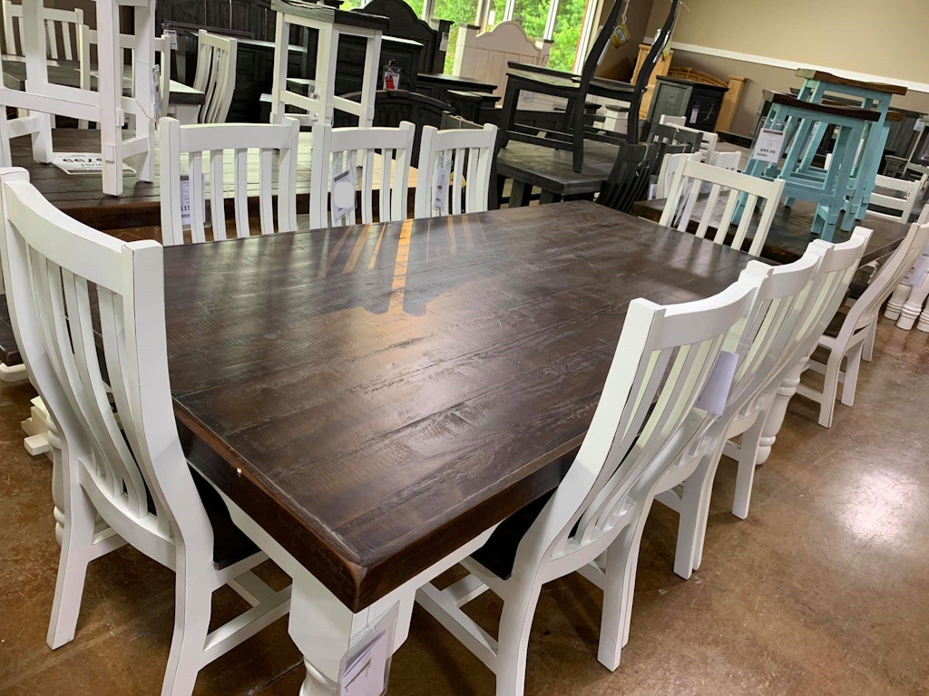 Wolf Trading Company 8 Foot Rustic Dining Table And 8 Chairs G Don Mes096a Jw Set American Oak