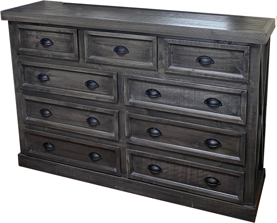 Texas Rustic Gray New York Dresser With Nine Drawers Jm Com143 At American Oak And More