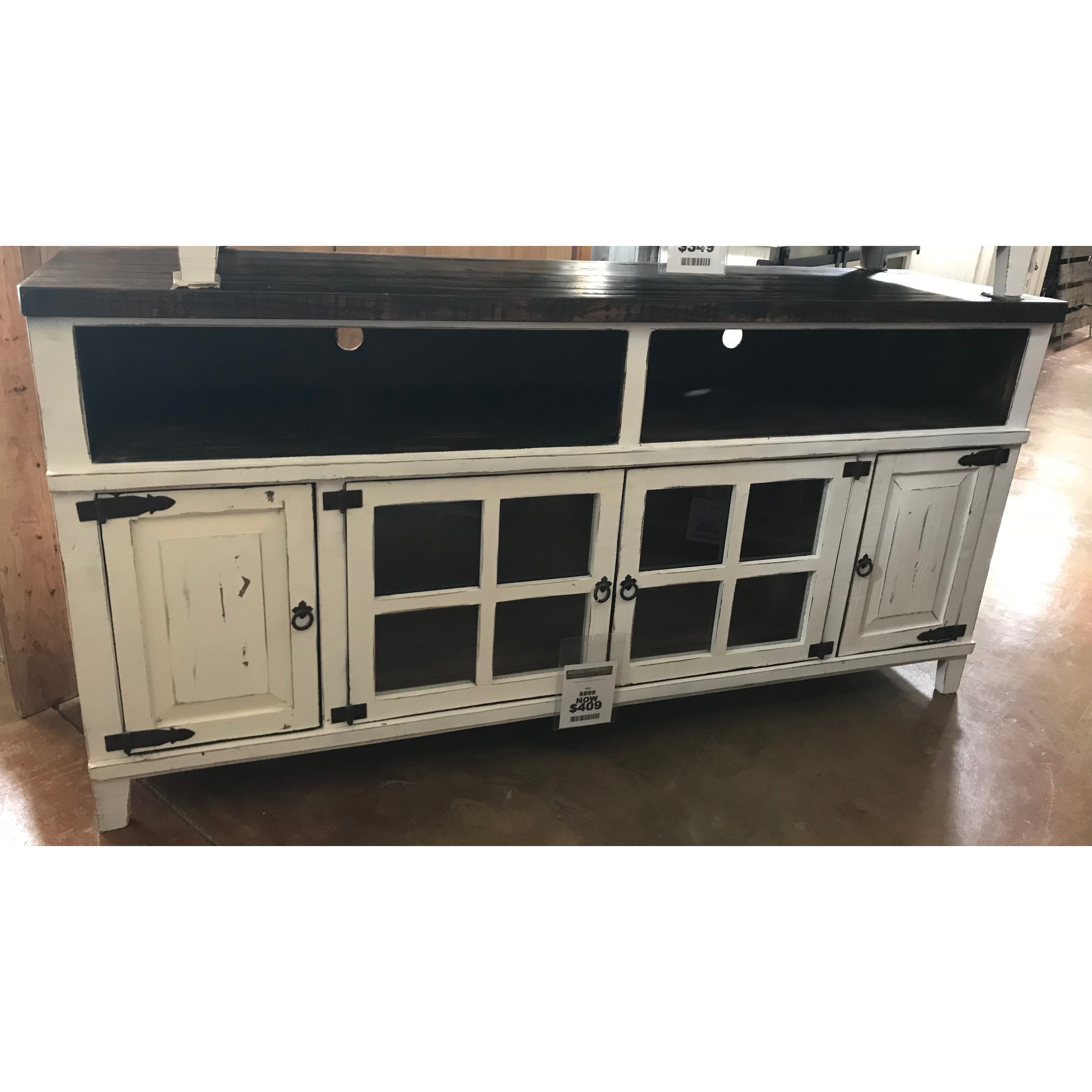 Mo Com8g Antique White Hacienda Tv Stand 72 Inch