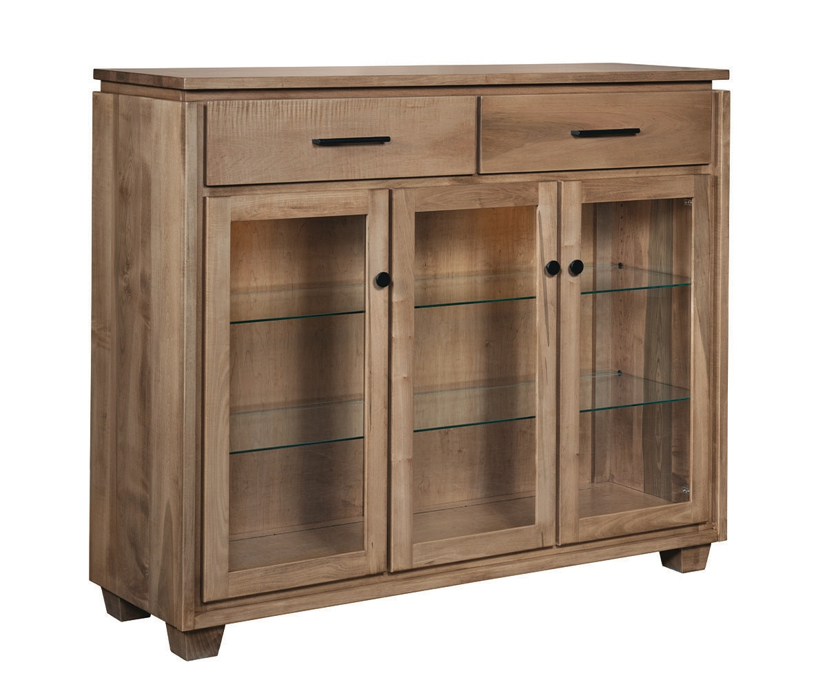 Amish Oak & Cherry High Buffet Cabinet Douglas-22-A