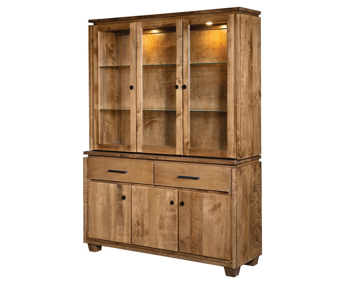 Amish Oak & Cherry Hutch Cabinet Douglas-22