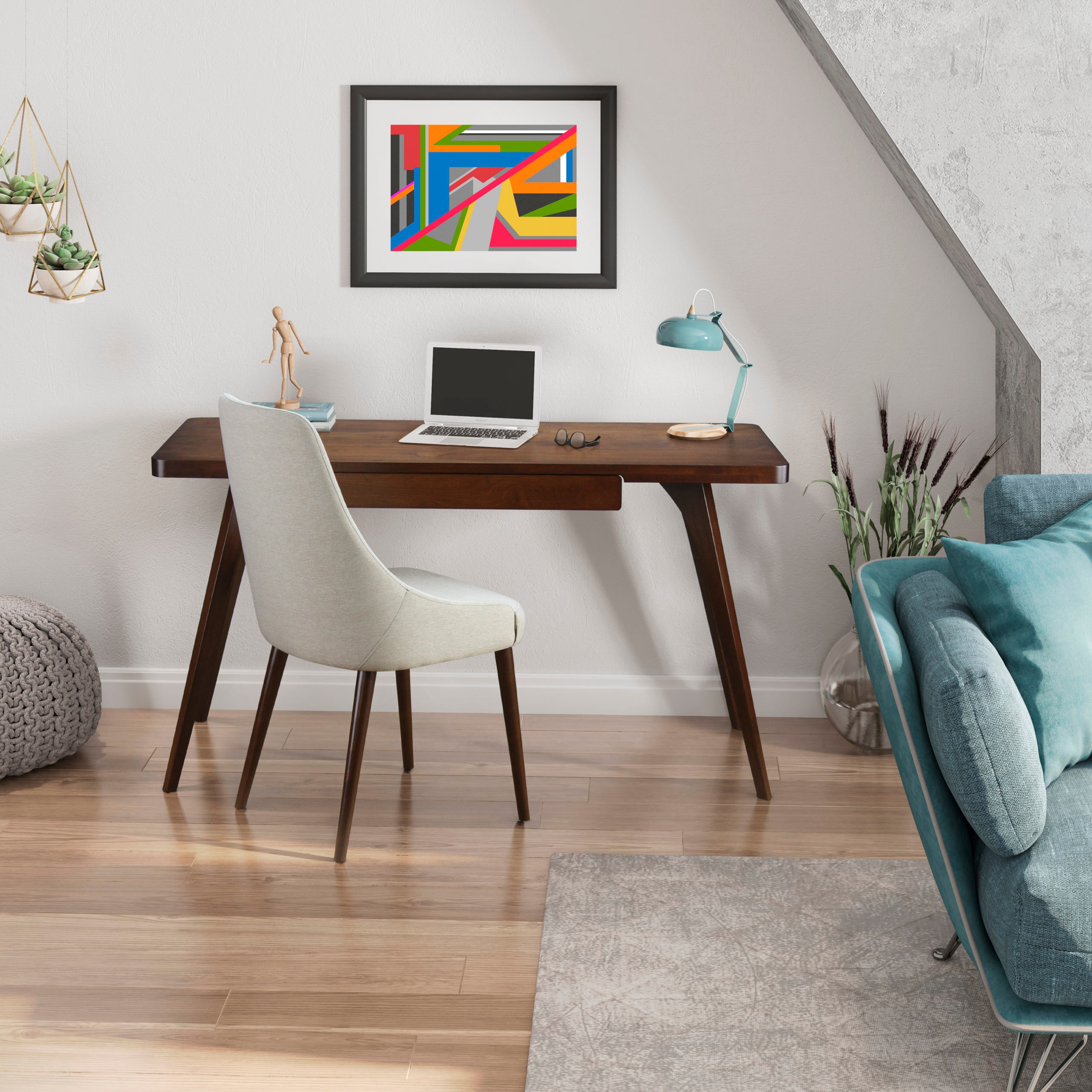 Saloom Home Office Desk with Wood Legs Martin D Hickory Furniture Mart Hickory NC