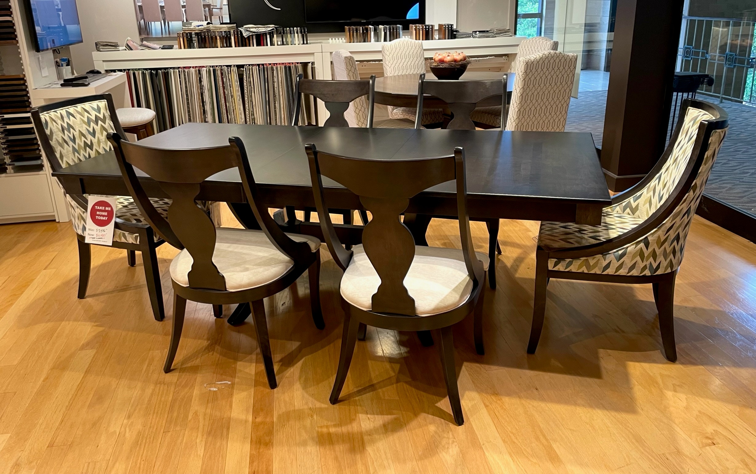 Hickory Park Clearance Wood Top Dining Table and Chairs by Canadel Furniture TRE-0-4268