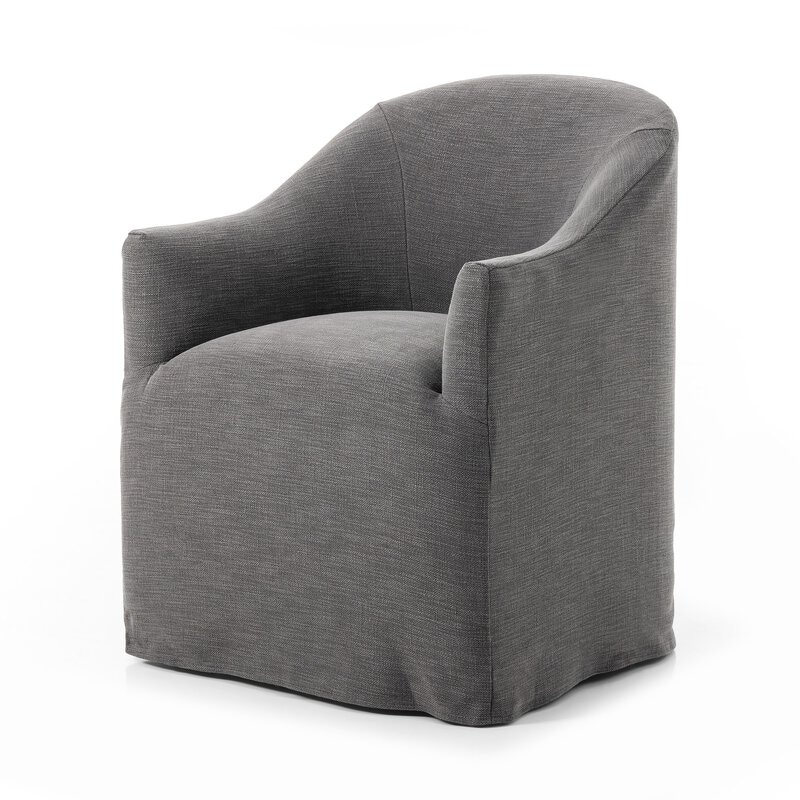 Four Hands Cove Dining Chair With Casters - Bergamo Charcoal 248606-002