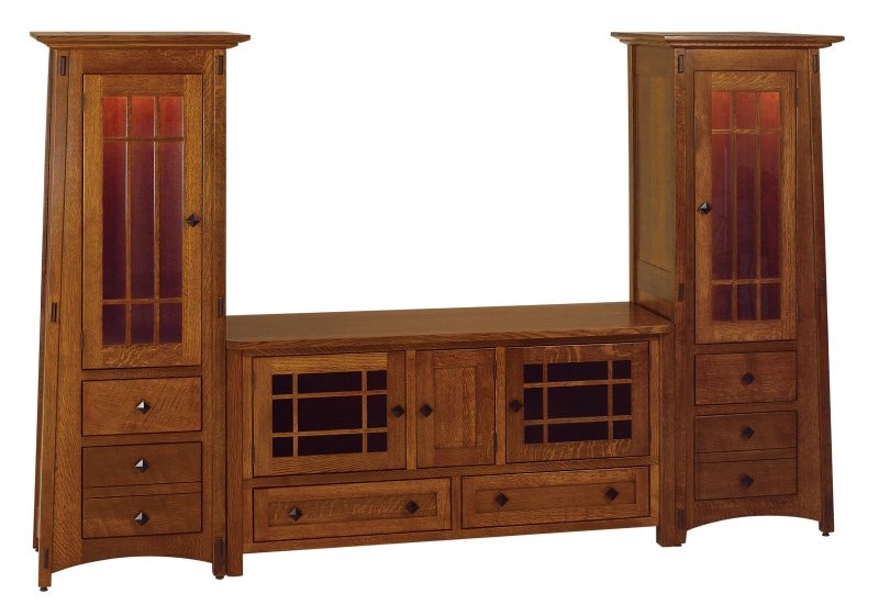 Amish Oak & Cherry McCoy TV Unit 84-MCTWRLT