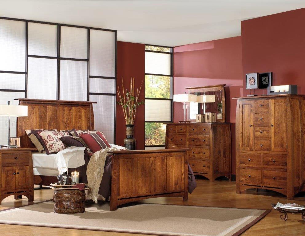 Amish Oak And Cherry Bedroom Solid Wood Bedroom Group Made In Usa