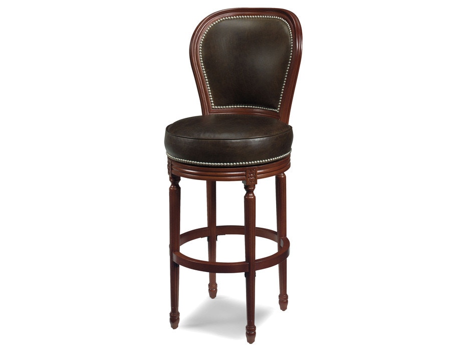 McKinley Leather Cameo Swivel Barstool 16