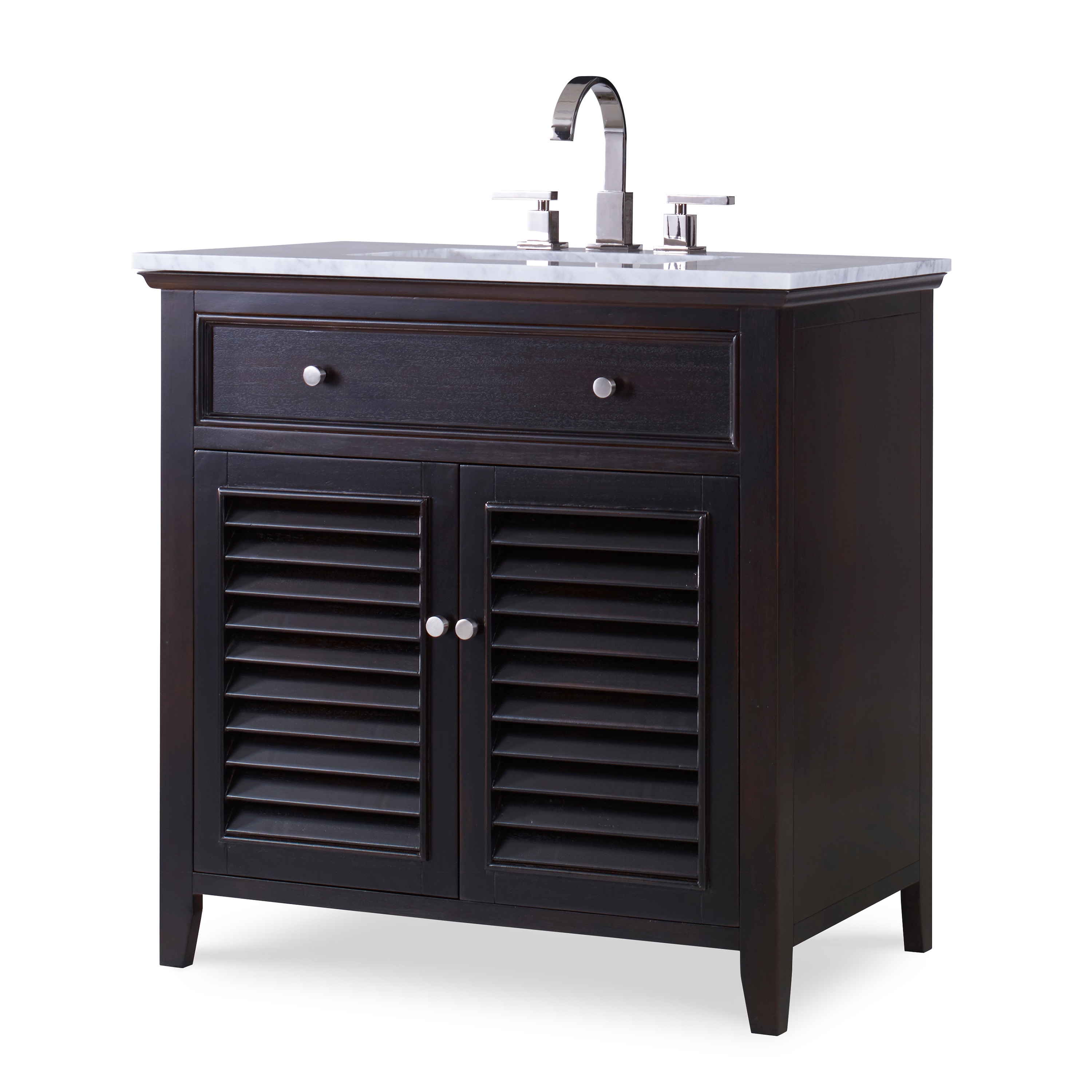 Ambella Home Louvered Sink Chest Rubbed Raven 17590-110-326