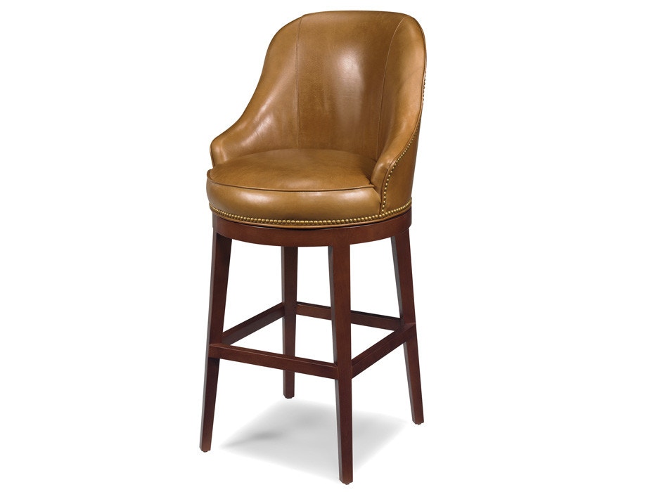 McKinley Leather Harvard Swivel Barstool 18