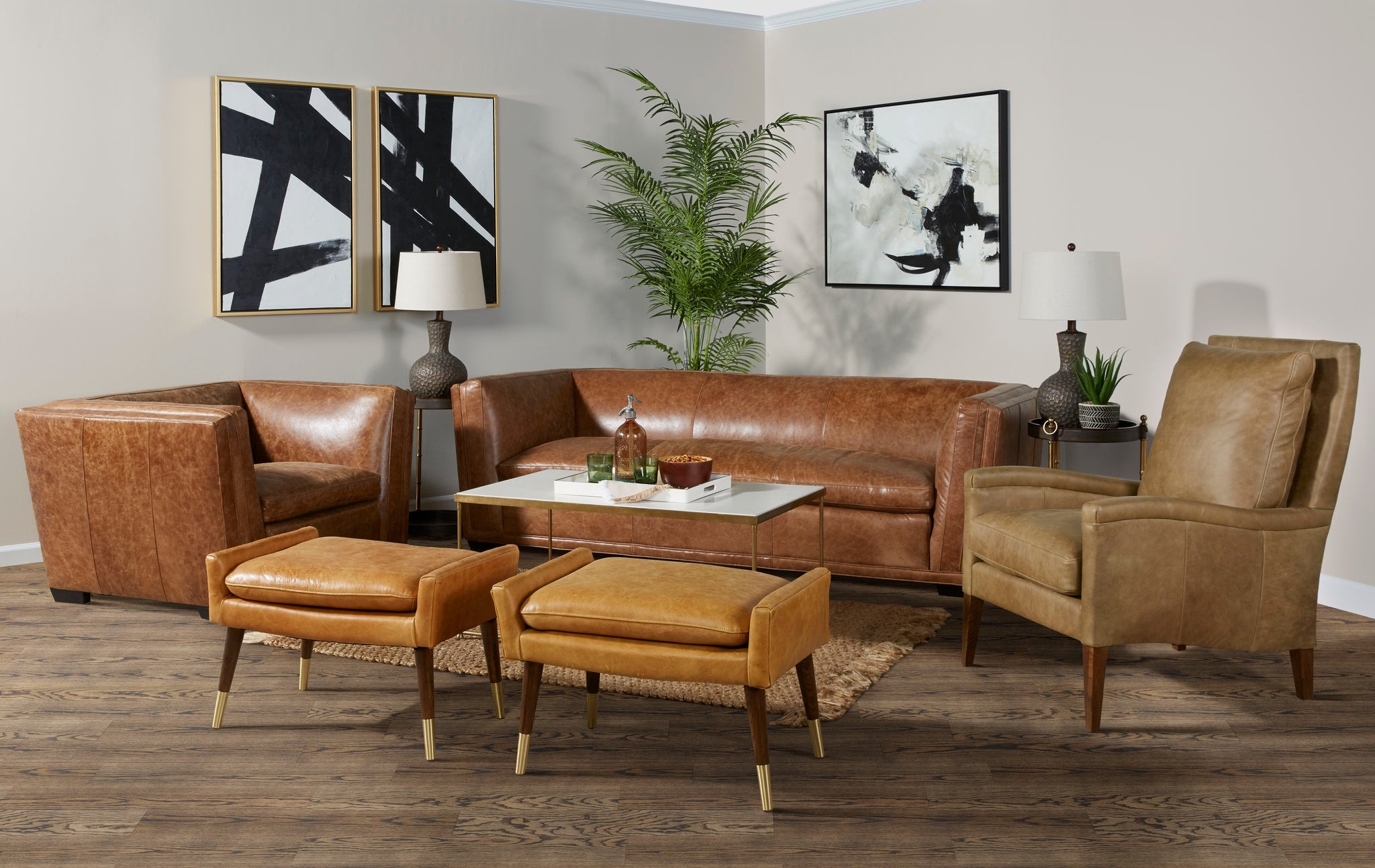Heritage Furniture Gallery Leather Sofa by Olivia and Quinn Gloria