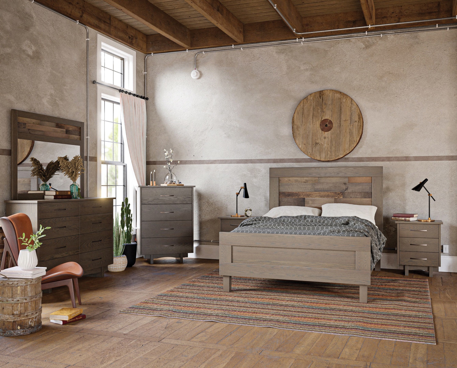 Amish Oak & Cherry Solid Wood Bedroom Group Retreat Mule