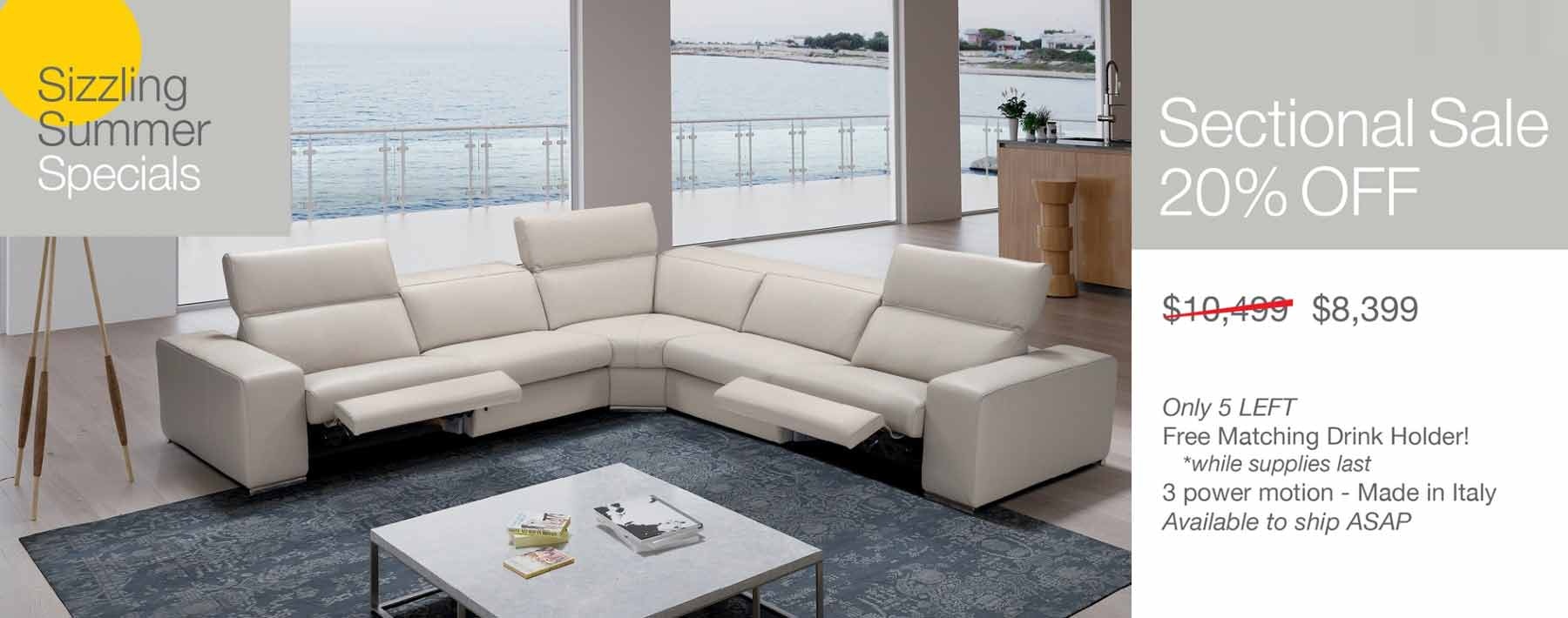 Xpress by Reflections Furniture Leather Sectional by Incanto Italia. Sizzling Summer Specials! I775-Leather