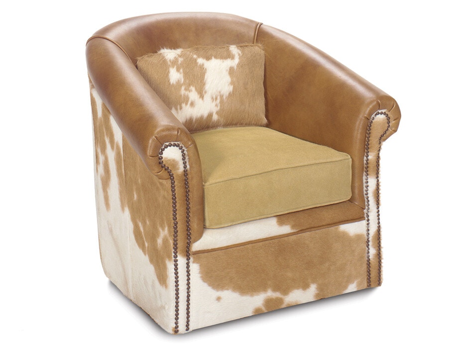 McKinley Leather Marshall Barrel Swivel Chair 234-S