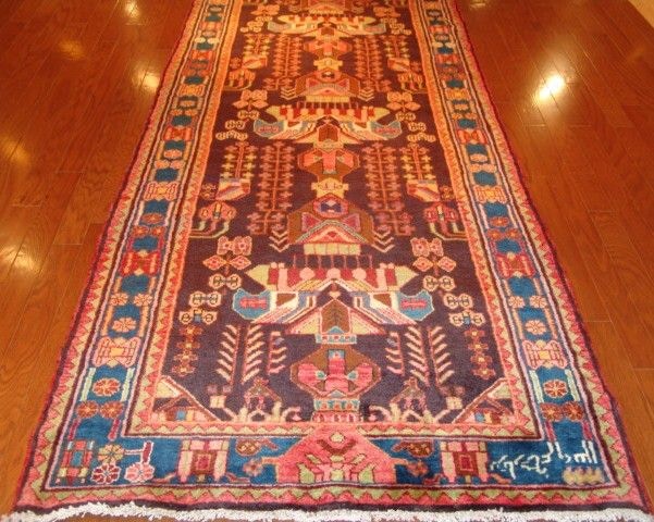 Roya Rugs OneofaKind Fine Antique Persian Tribal Area Rug Signed
