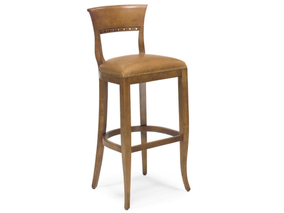 McKinley Leather Beidermeier Stationary Barstool 25