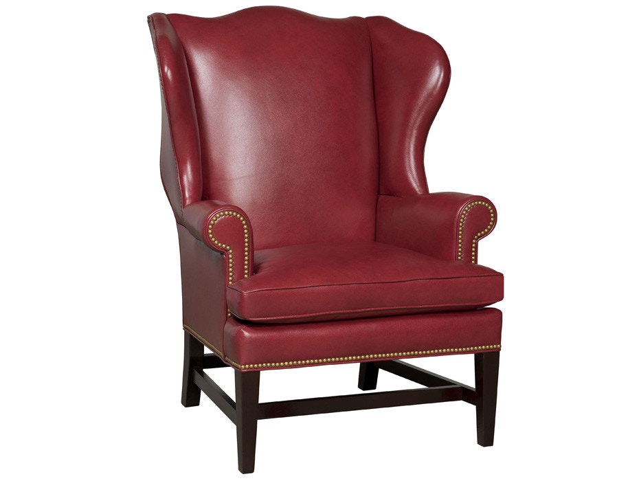 McKinley Leather Living Room Botetourt Wing Chair 267 Hickory