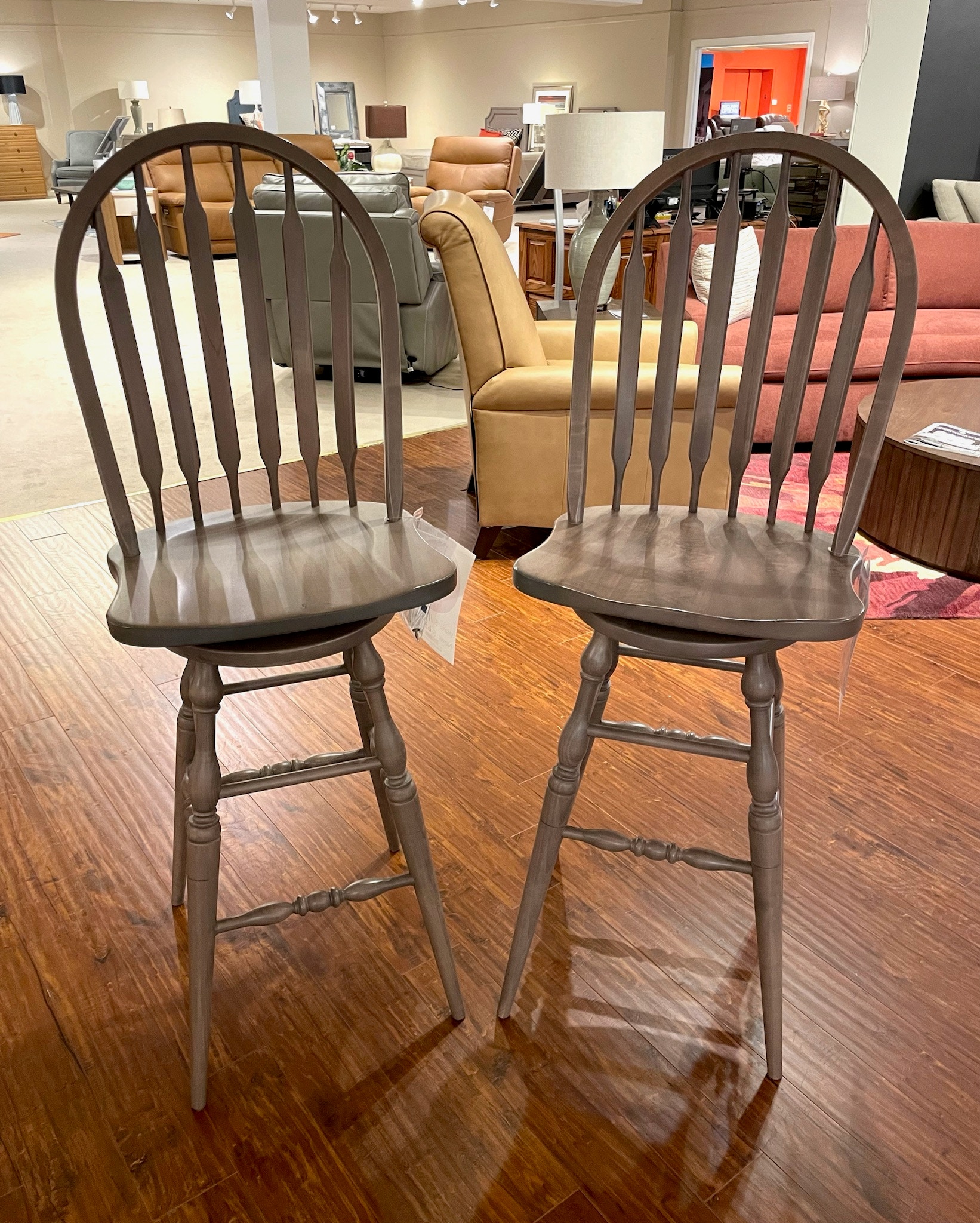 Hickory Park Clearance Pair of Driftwood Counter Stools by Gascho Furniture 4030SW