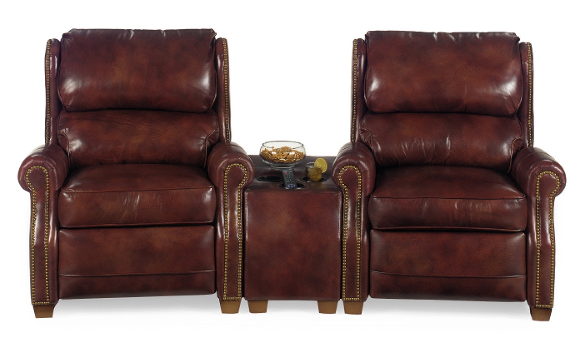 McKinley Leather Living Room Home Theater Wedge 39 Hickory Furniture