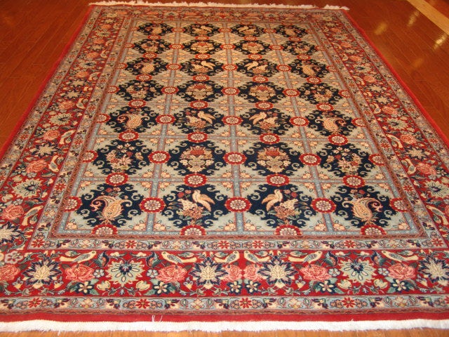 Roya Rugs One-of-a-Kind Fine Unique Old Persian Qume Area Rug 4011