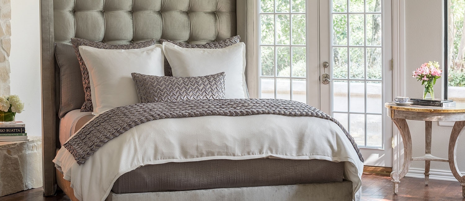 Luxury Bedding and Furniture by Designing Women Bedroom Ivory Silk and