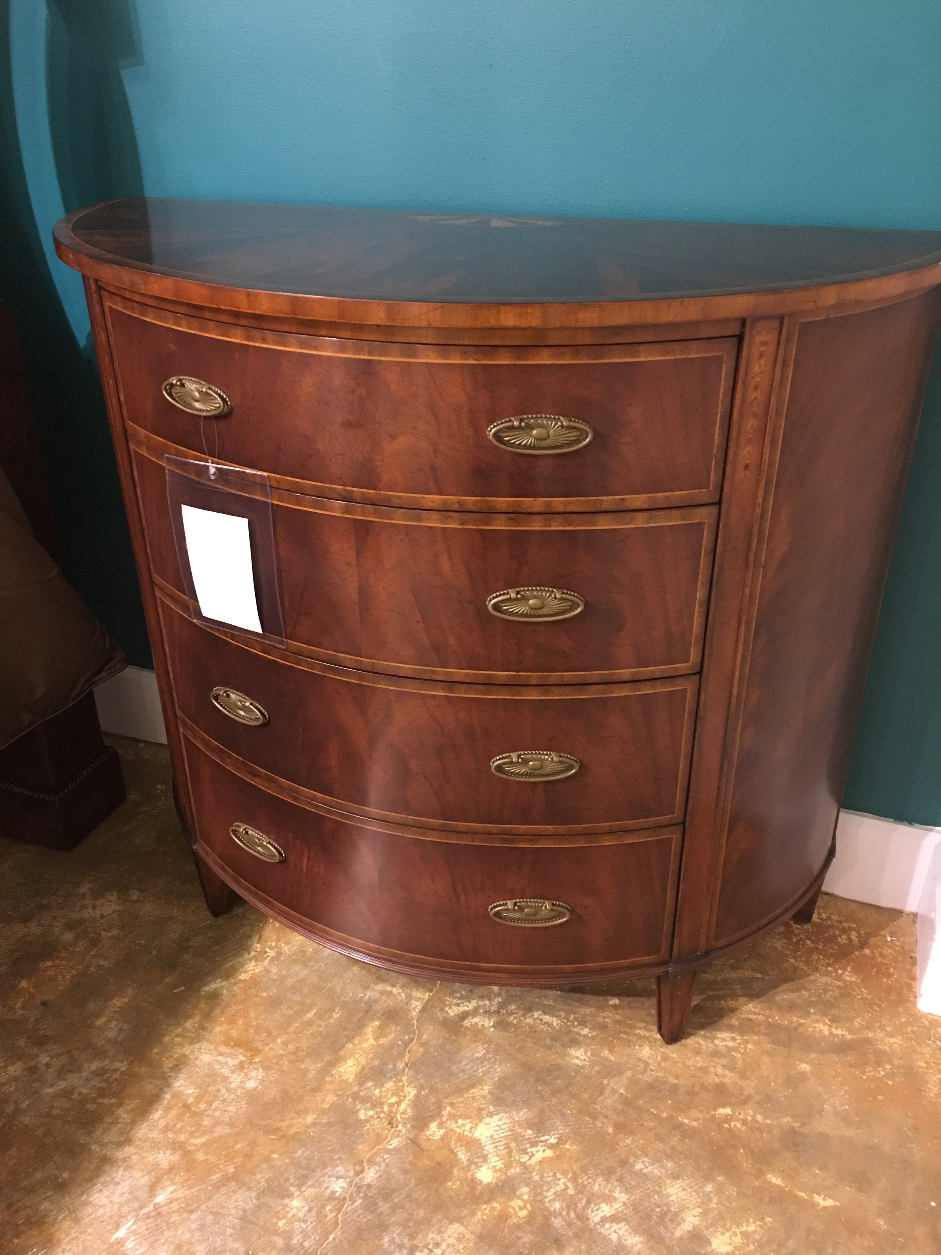 Hickory Park Furniture Outlet Living Room Mahogany Demilune Drawer