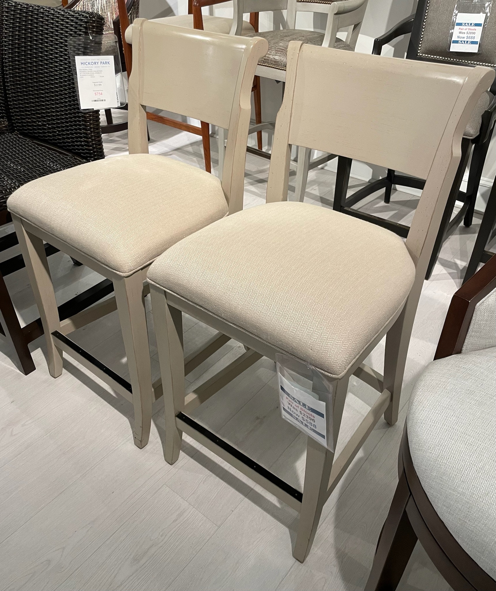 Hickory Park Clearance Pair of Counter Stools by Lorts Furniture 9825