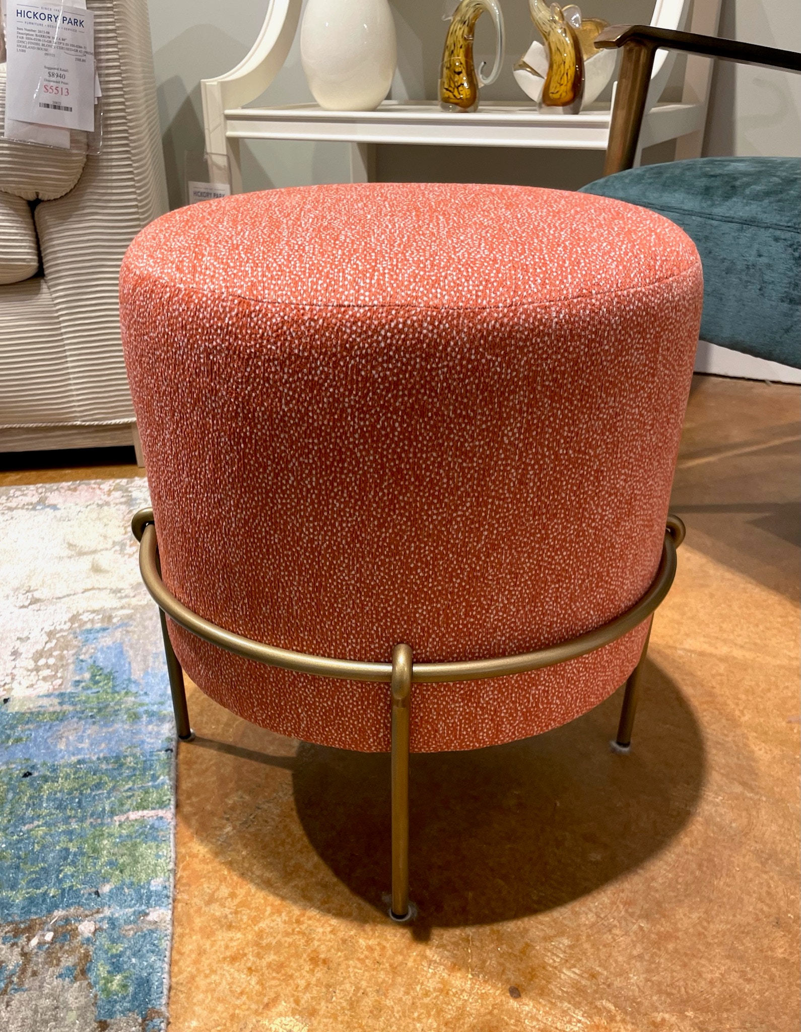 Hickory Park Clearance Amalie Round Ottoman by Charleston Forge Furniture M342