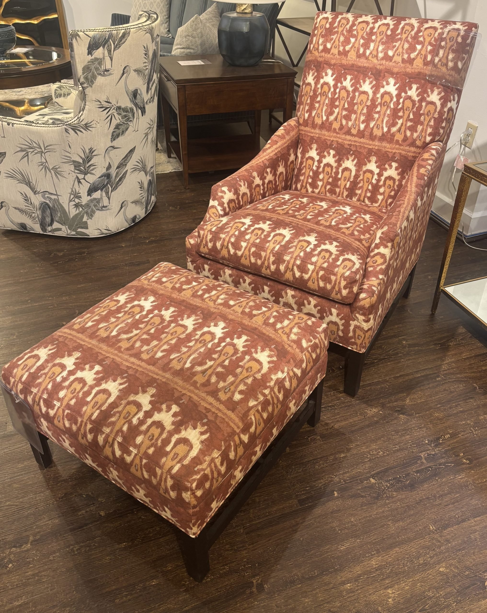Hickory Park Clearance Laslo Chair and Ottoman by Wesley Hall 501-25