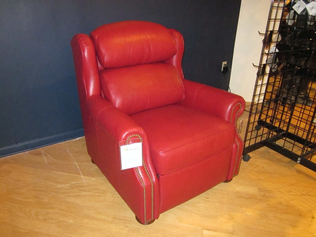 Good&#39;s Furniture Outlet Living Room Armando Leather Recliner by Bradington-Young 930-35 Clearance