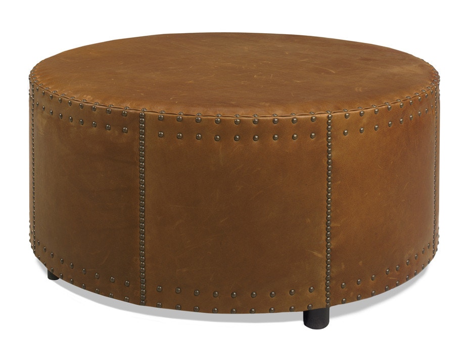 McKinley Leather Drum Ottoman 533