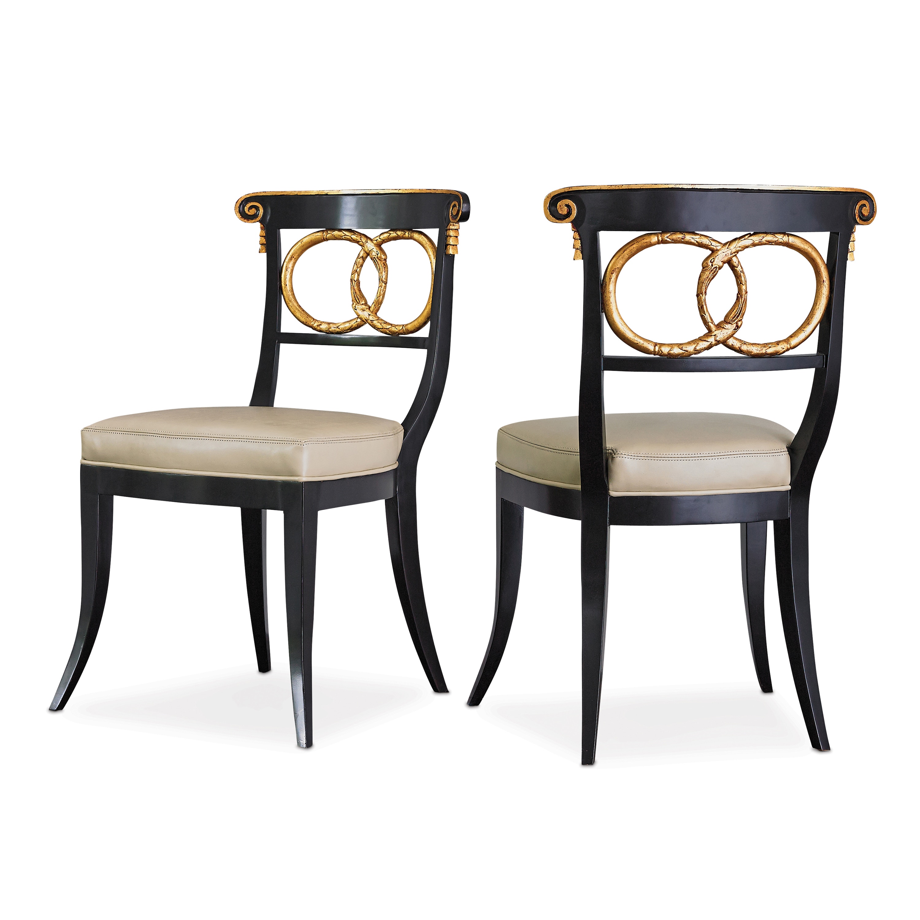 Ambella Home Dolphin Chair Black / Gold 58012-700-001