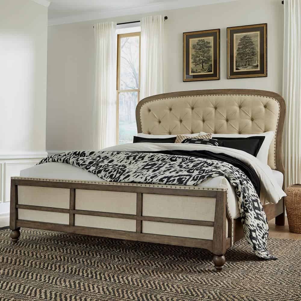 Southern Style Fine Furniture American Farmhouse Queen Shelter Bed by Liberty Furniture 615-BR-QSH