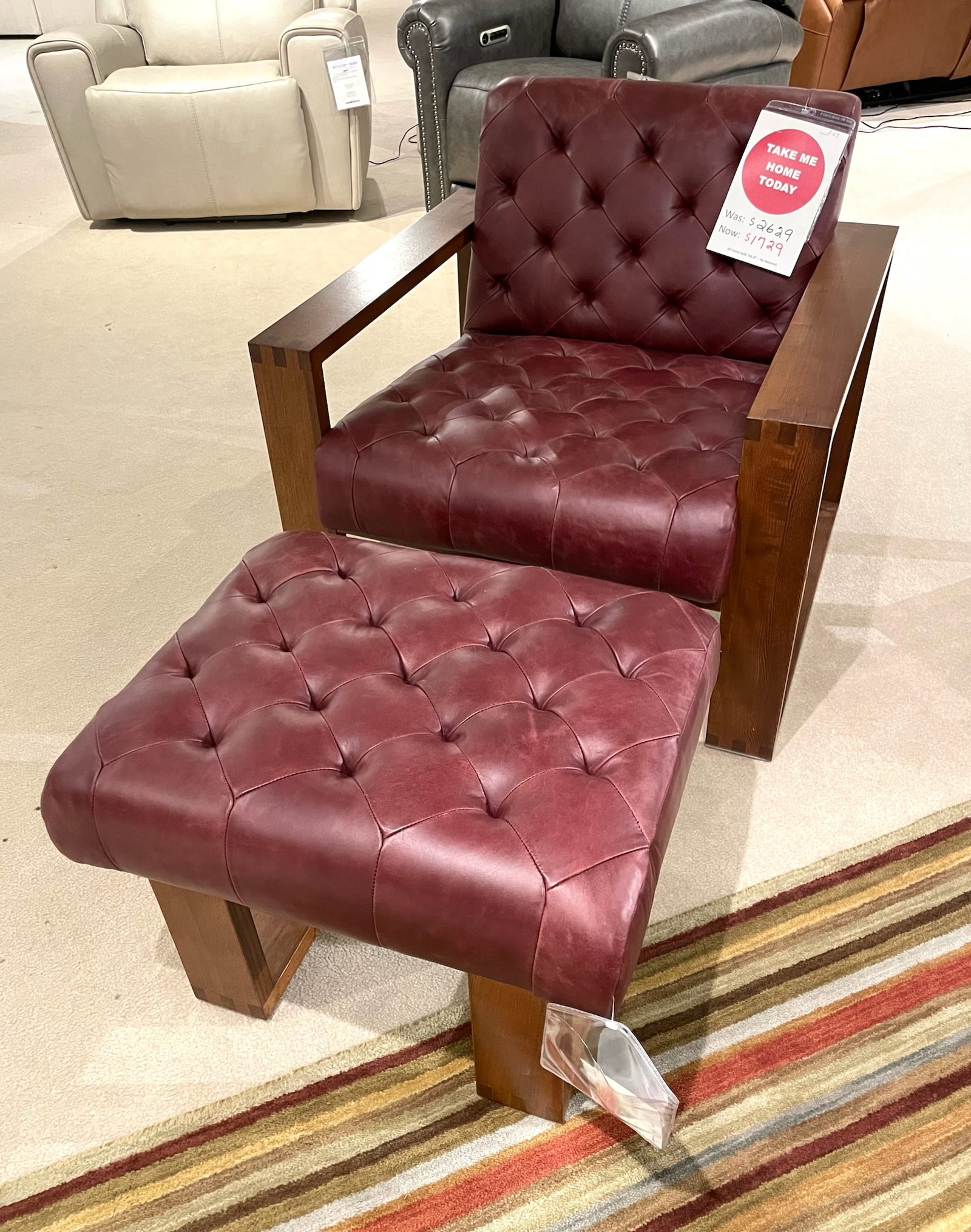 Hickory Park Clearance Wyatt Chair and Ottoman by Palliser Furniture 77077-02