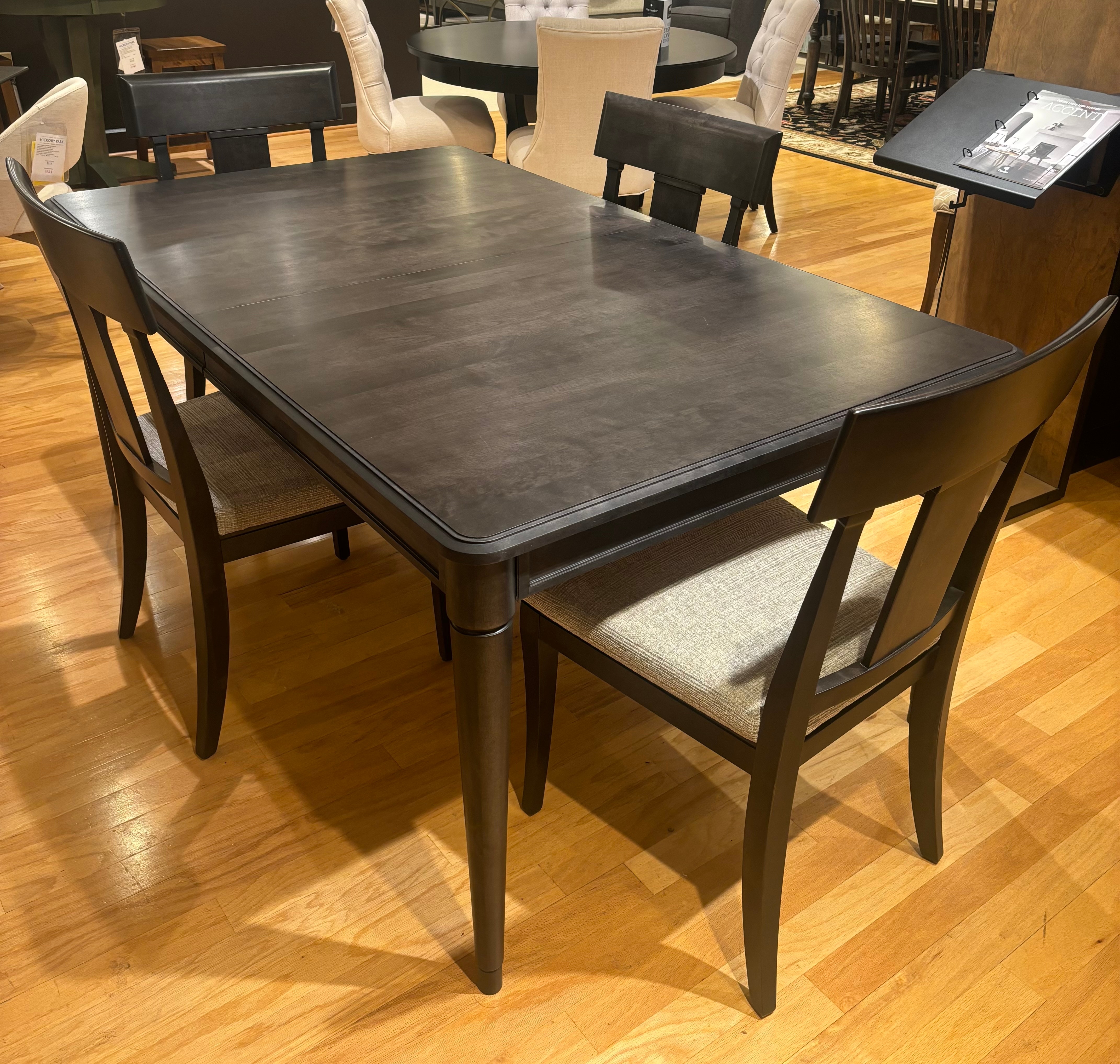 Hickory Park Clearance Canadel TRE-0-4268-0909 Smoke Finish Rectangular Dining Table and Chairs TRE-0-4268-0909