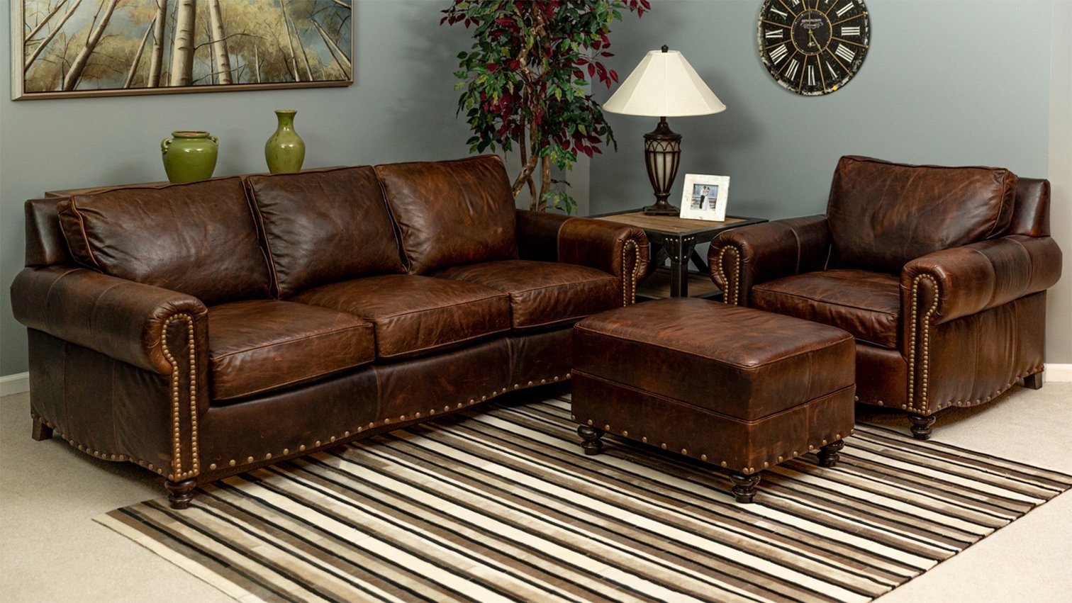 hickory chair leather sofas