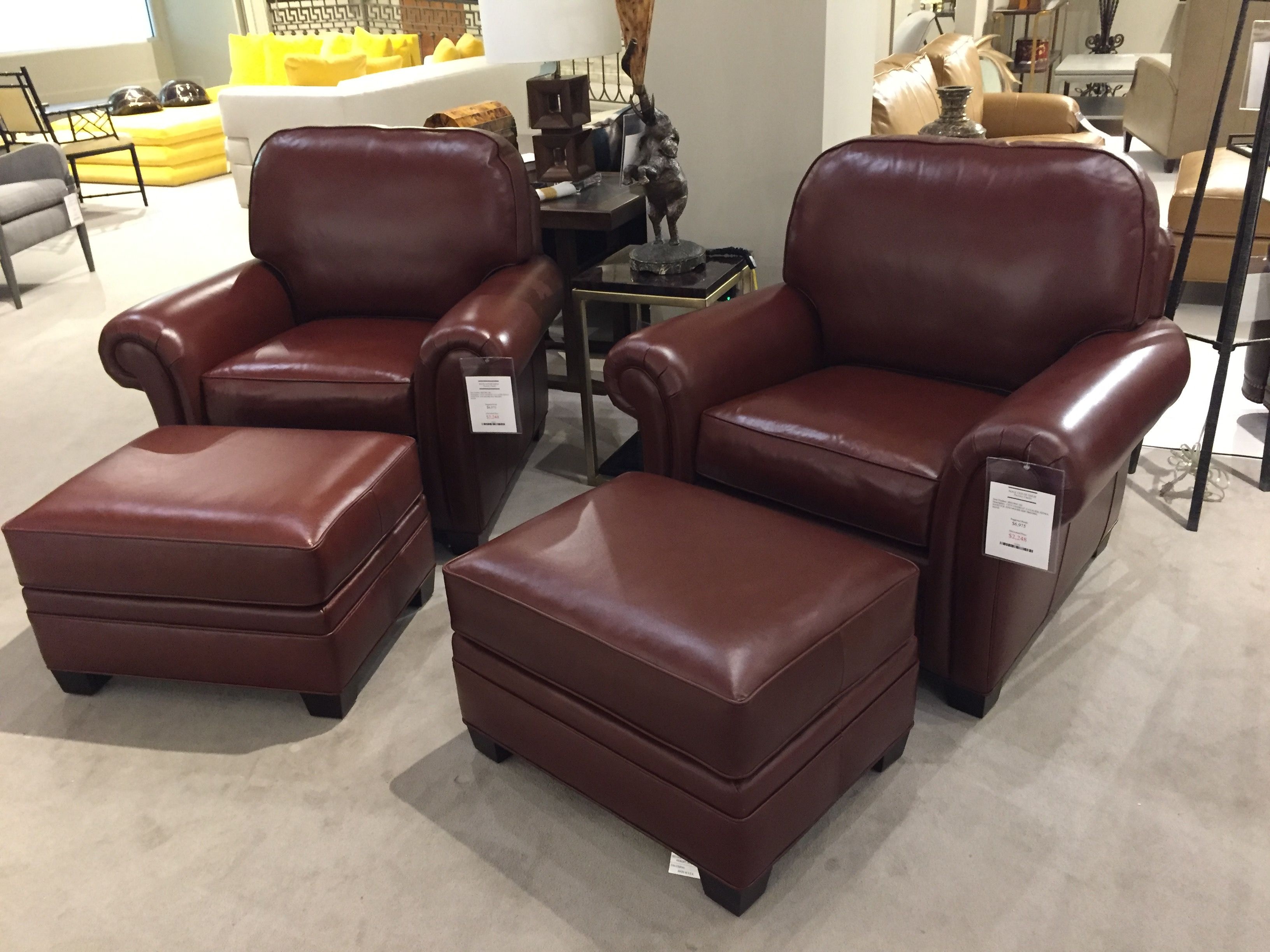 leather chair with ottoman
