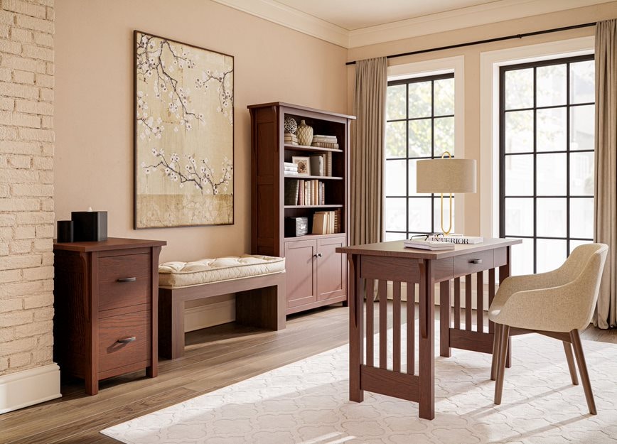 Amish Oak & Cherry Solid Wood Home Office Boston Collection