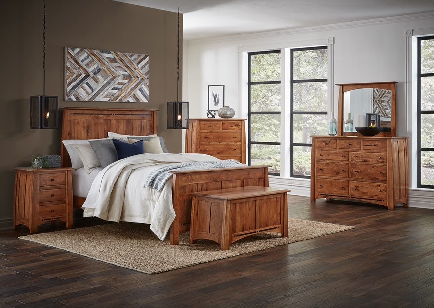 Amish Oak & Cherry Solid Wood Bedroom Group Boulder Creek-BR
