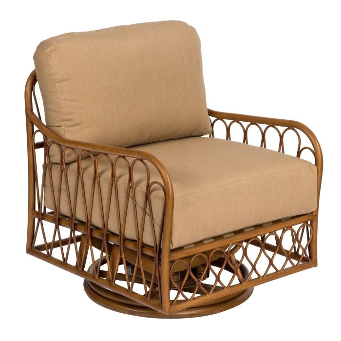 Woodard Outdoor Cane Swivel Rocking Lounge Chair S650015