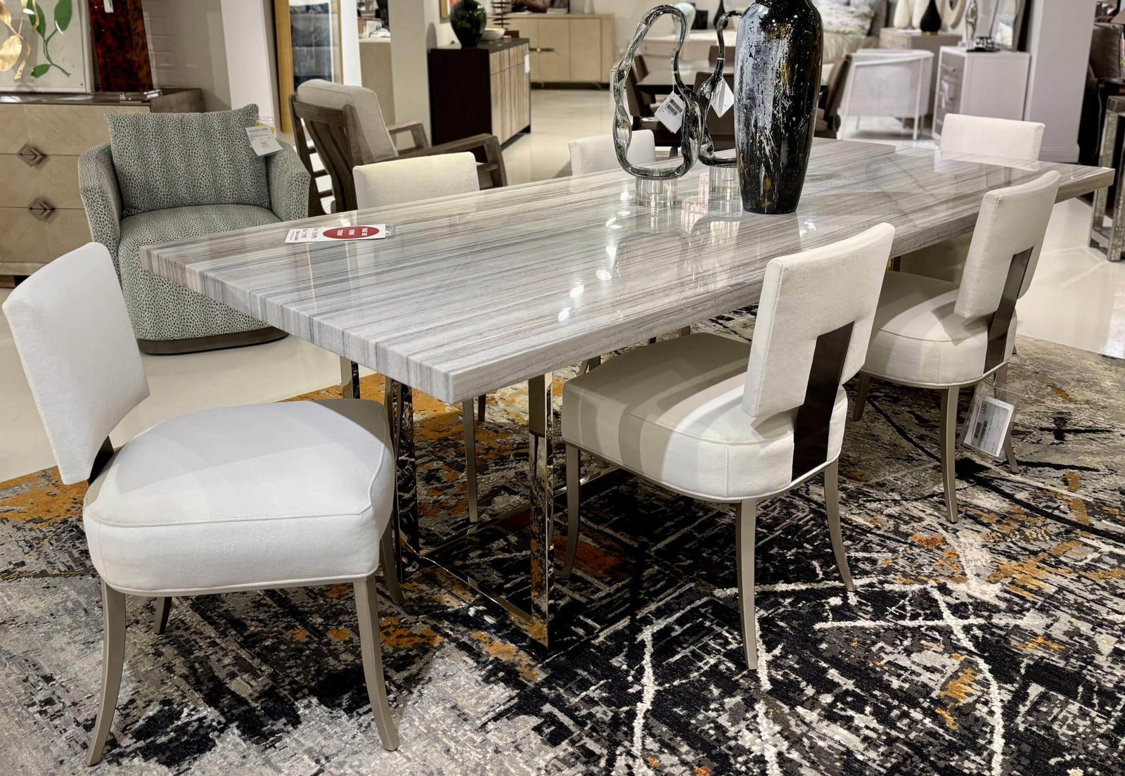 Hickory Park Clearance Wish You Were Here Dining Table and Chairs by Caracole CLA-019-203