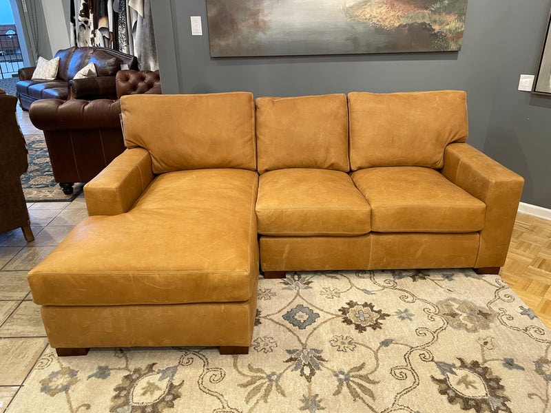 Leather & More Leather Sofa with Chaise by American Classics Designers Choice