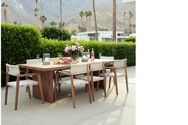 Dovetail Furniture Outdoor Furniture Deeta Chair in Natural Sanded Teak