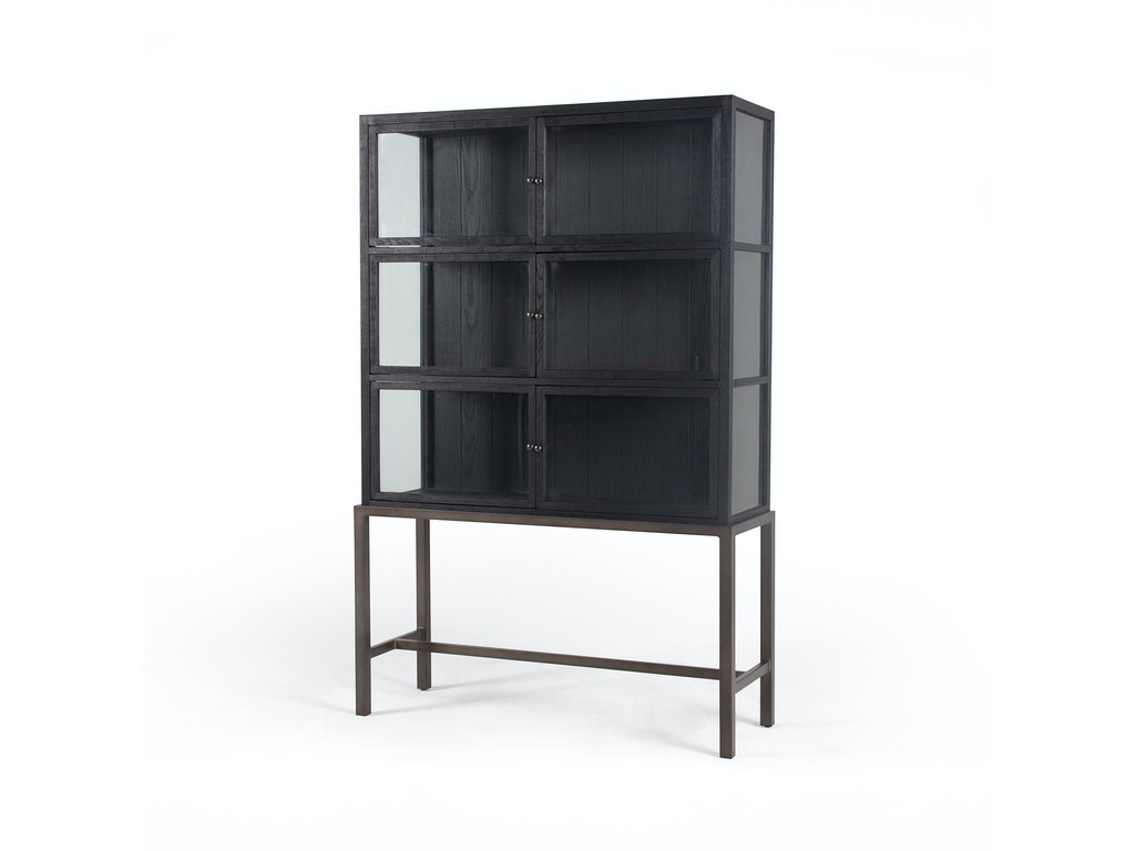 Four Hands Spencer Curio Cabinet-Drifted Black CIRD-C5E1-23