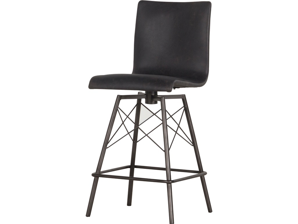 Four Hands Diaw Counter Stool-Rialto Ebony CIRD-V8E1-482