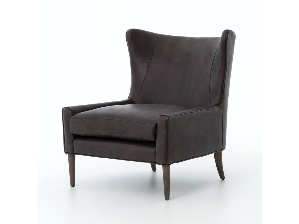 Four Hands Marlow Wing Chair-Vintage Black CKEN-B7A2-385