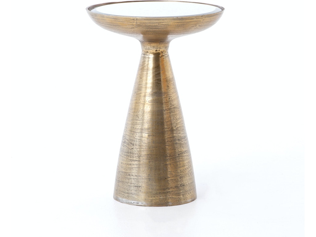 Four Hands Marlow Mod Pedestal Table-Brushed Bras IMAR-48-BBS