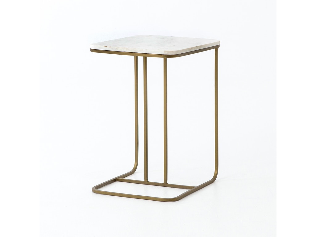 Four Hands Adalley C Table-Polished White Marble IMAR-99-MBR